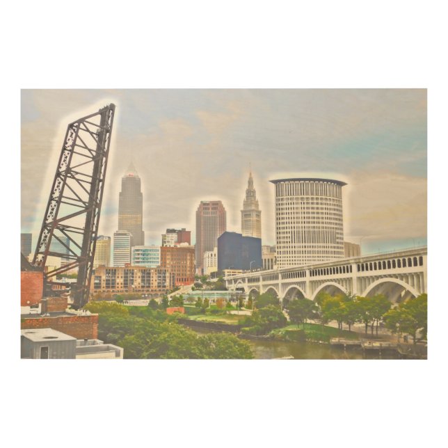 Riverside Cleveland Wood Wall Art (Front)