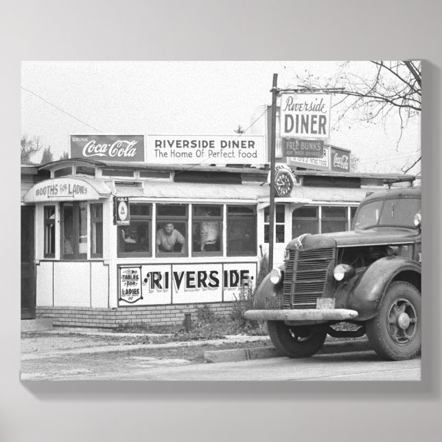 Riverside Diner, 1941. Canvas Photo Tile (Front Set)