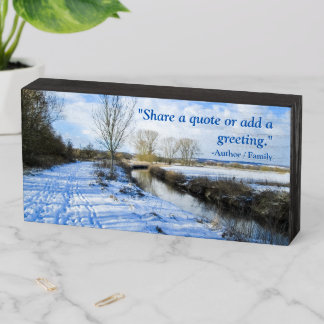 Riverside English Winter Walk - Personalized Wooden Box Sign