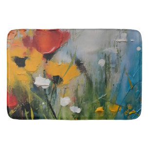 Riverside – Expressive Abstract Meadow Bath Mat