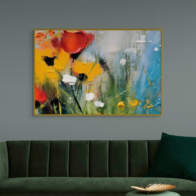 Riverside – Expressive Abstract Meadow Poster (Riverside – Expressive Abstract Meadow)