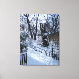 Riverside Park NYC Snow Winter Tree New York Photo Canvas Print