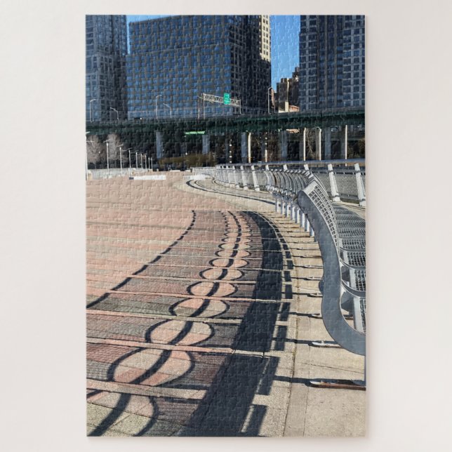 Riverside Park Pier Shadows New York City NYC Jigsaw Puzzle (Vertical)