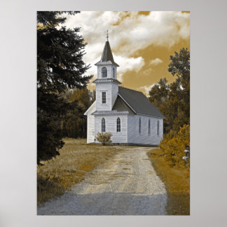 Riverside Presbyterian Church 1800s sepia Poster