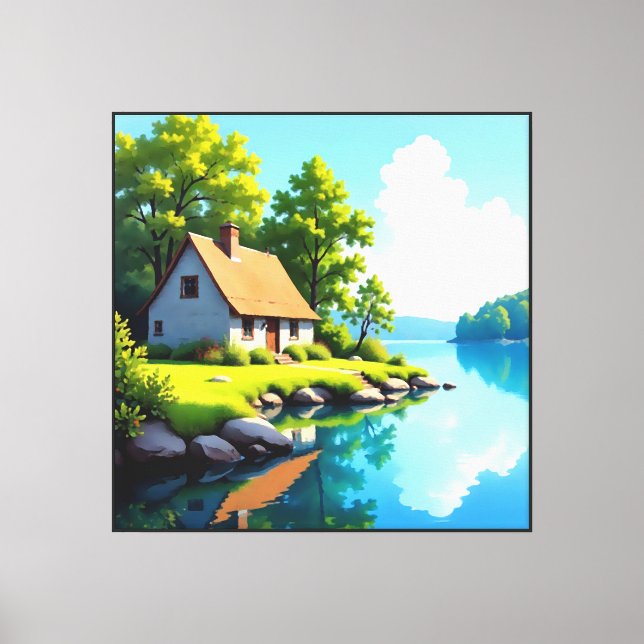 Riverside Serenity Canvas Print (Front)