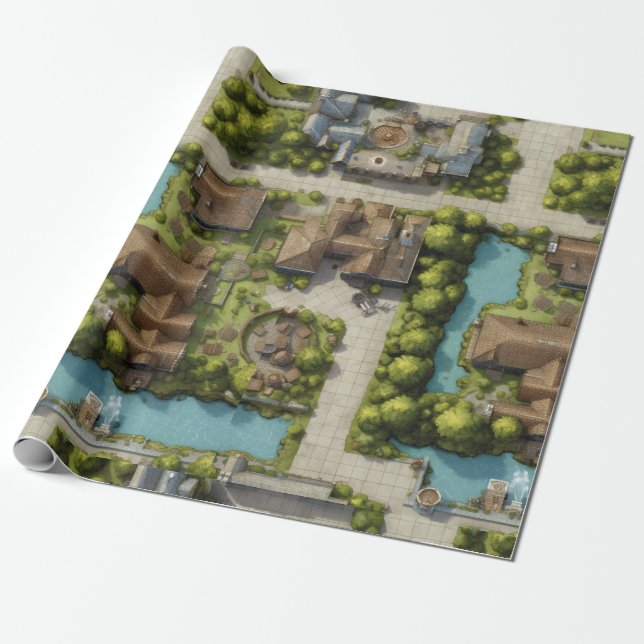 Riverside Serenity RPG Wrapping Paper (Unrolled)