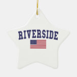 Riverside Us Flag Ceramic Ornament at Zazzle