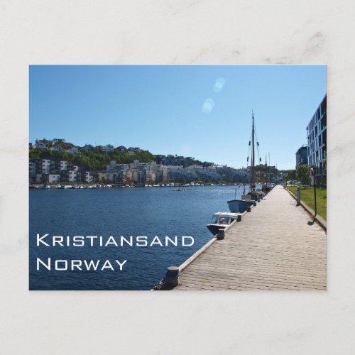 Riverside View In Kristiansand Norway Postcard
