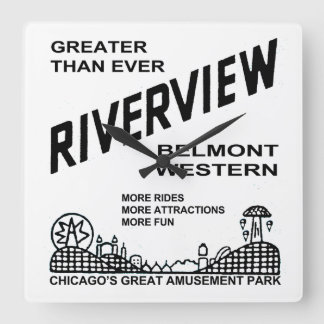 Riverview Amusement Park, Chicago, IL 1904-1967 Square Wall Clock