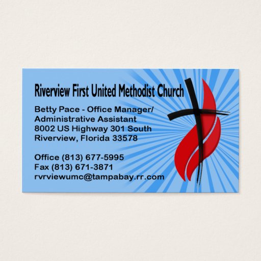 Customizable Riverview First UMC Office Manager Business Card Templates