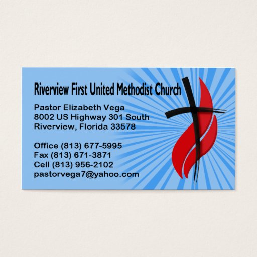 Customizable Riverview First UMC Pastor Business Card Templates