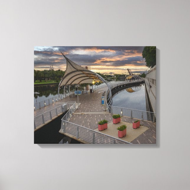 Riverwalk at Tampa Florida Canvas Print (Front)