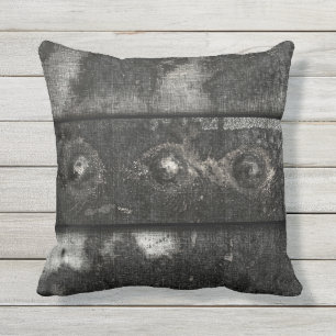 Riveted Nuts + Bolts Outdoor Pillow