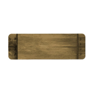 rivetted grungy gold metal plate label