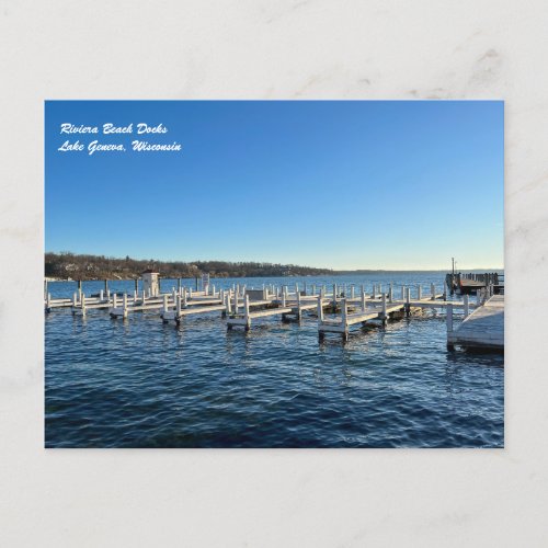 Riviera Beach Docks in Lake Geneva Wisconsin Postcard