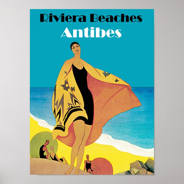Riviera Beaches ~ Antibes Poster (Front)