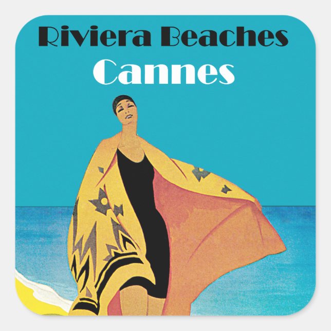 Riviera Beaches ~ Cannes Square Sticker (Front)