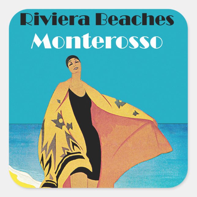Riviera Beaches ~ Monterosso Square Sticker (Front)