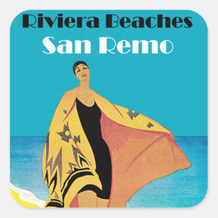 Riviera Beaches ~ San Remo Square Sticker