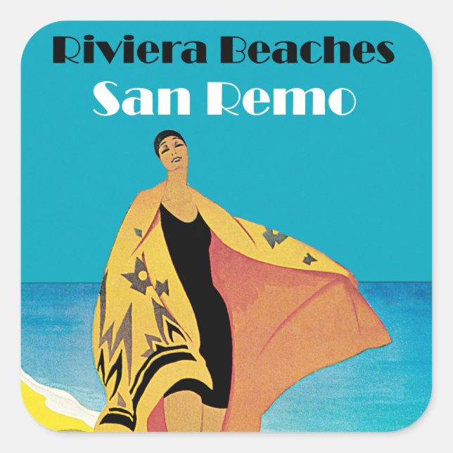 Riviera Beaches ~ San Remo Square Sticker (Front)