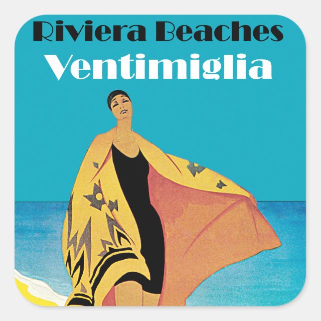 Riviera Beaches ~ Ventimiglia Square Sticker (Front)