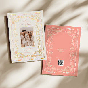 Riviera Floral Foil Save the Date Invitation
