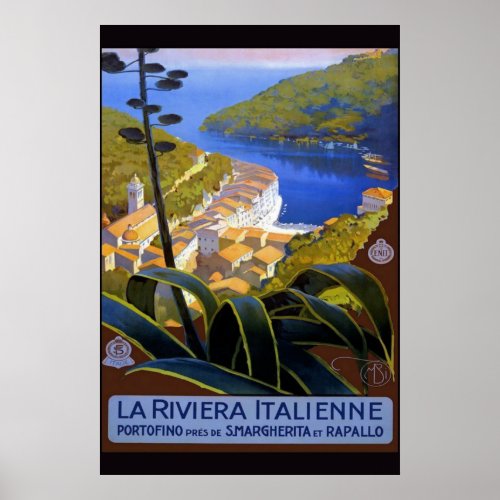 Riviera Italienne Vintage Italian Travel Poster