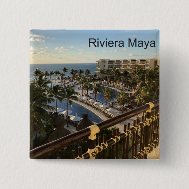 Riviera Maya Cancun Mexico - Square Button (Front)