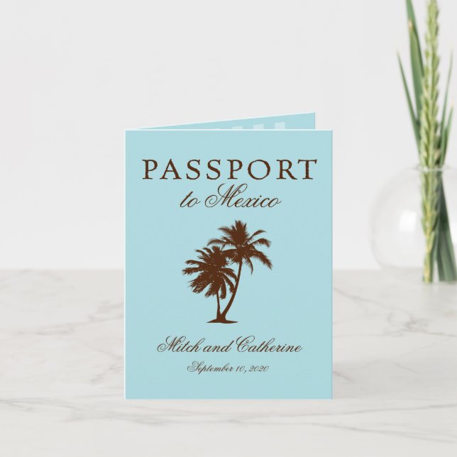 Riviera Maya Mexico Passport | Wedding Invitation (Front)