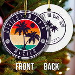 Riviera Maya Mexico Retro Palm tree Travel 80s Ceramic Ornament<br><div class="desc">Puerto Vallarta Mexico Vintage 60s Souvenirs. Puerto Vallarta Beach Mexico - Retro Tropical Palm Tree 60s Souvenirs Vintage design makes a great Christmas or Birthday gift for fans of Puerto Vallarta Beach beach. The retro summer vibe design is a perfect gift for travel lovers and tropical destination fans. You can...</div>