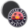 Riviera Maya Mexico Retro Sunset Souvenirs Palm Magnet