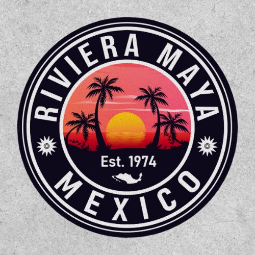 Riviera Maya Mexico Retro Sunset Souvenirs Palm Patch