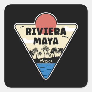 Riviera Maya Mexico Seashore Square Sticker