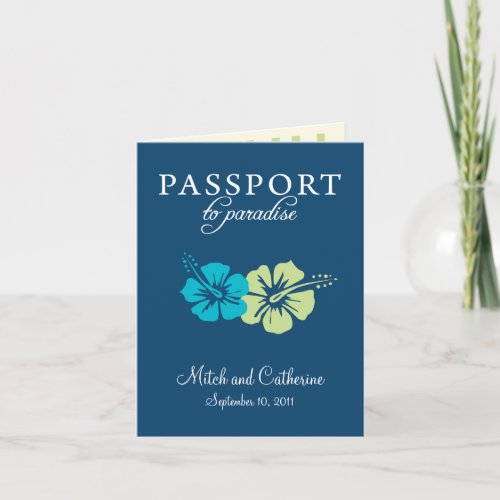 Riviera Maya Passport Wedding Invitation