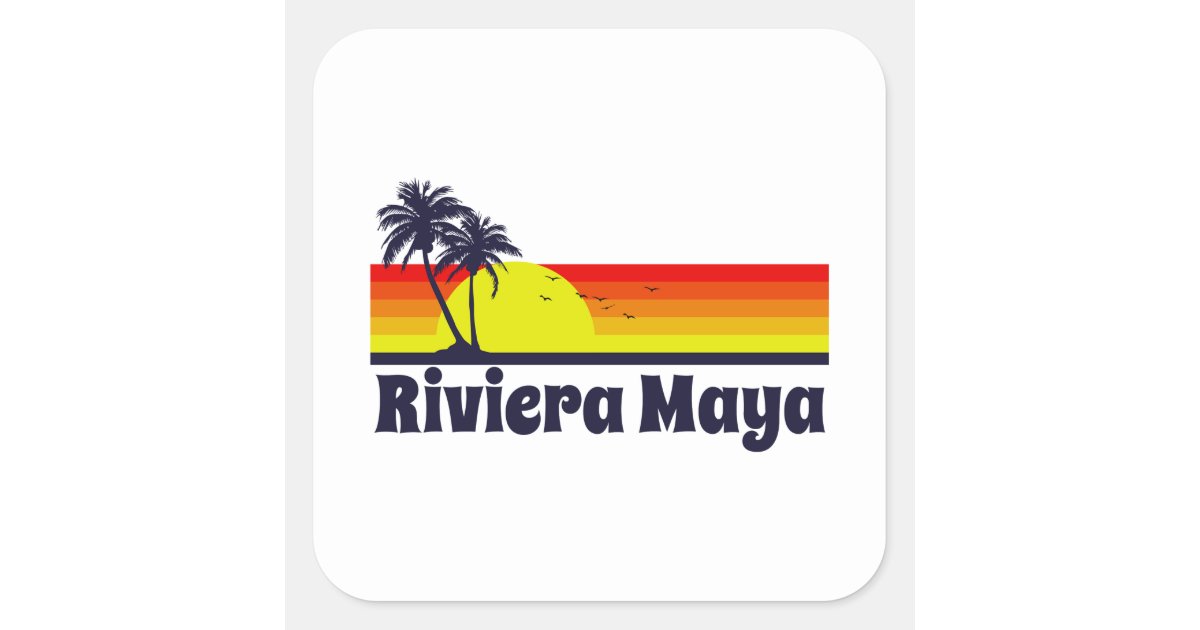 Riviera Maya Square Sticker | Zazzle