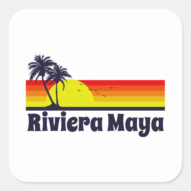 Riviera Maya Square Sticker | Zazzle