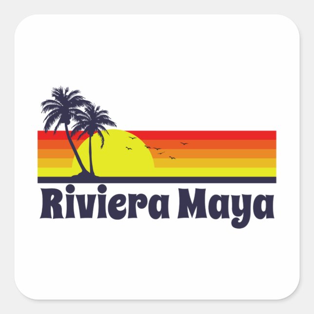 Riviera Maya Square Sticker (Front)