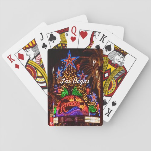 Riviera Neon Lights Las Vegas Classic Playing Card