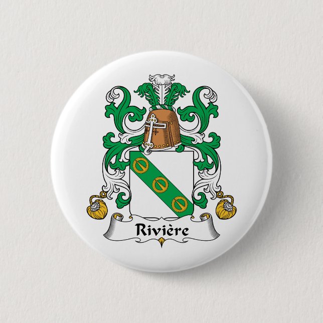 Riviere Family Crest Pinback Button (Front)