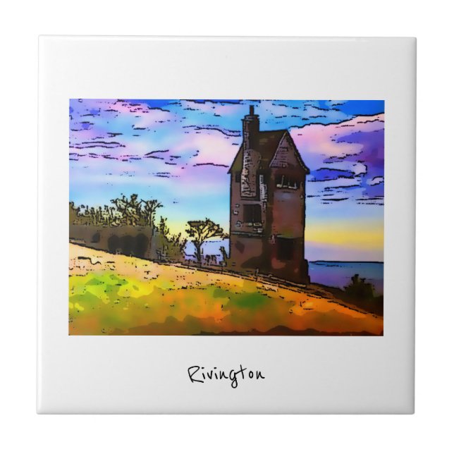 Rivington Pigeon Tower Leverhulmes Garden Horwich Ceramic Tile (Front)