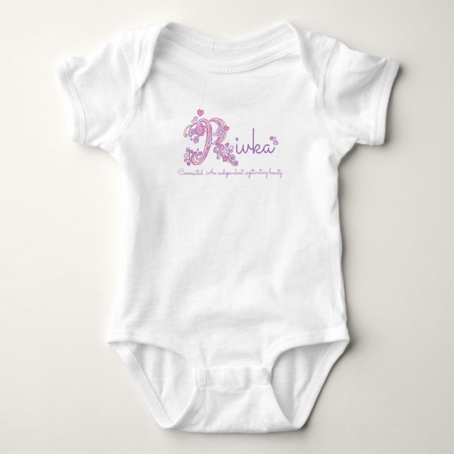 Rivka girls name meaning letter R monogram shirt (Front)
