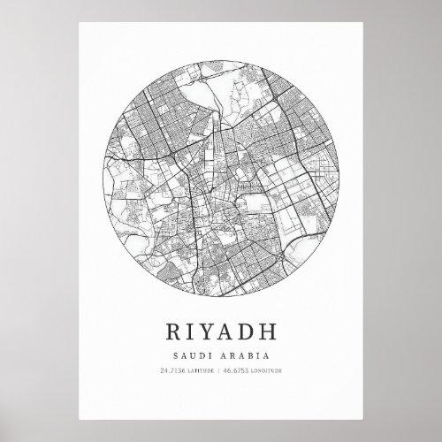 Riyadh Saudi Arabia City Map Poster