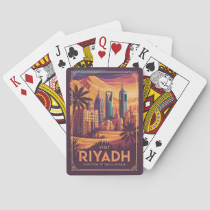 Riyadh Saudi Arabia Desert Illustration Travel Art Poker Cards