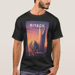 Riyadh Saudi Arabia Illustration Travel Art Retro T-Shirt