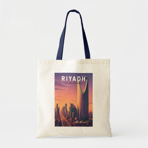 Riyadh Saudi Arabia Illustration Travel Art Retro Tote Bag