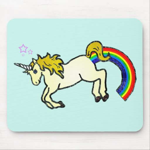 Riyah-Li Designs Rainbow Pooping Unicorn Mouse Pad | Zazzle