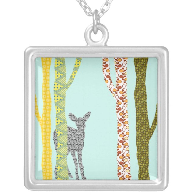 Riyah-Li Designs Woodland Forest Silver Plated Necklace (Front)
