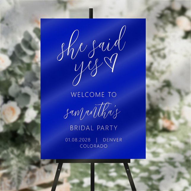 Riyal blue + Script Bridal Shower Welcome Sign (Creator Uploaded)
