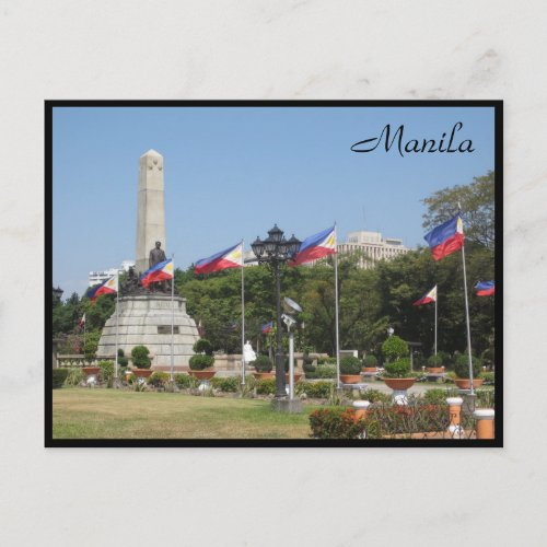 rizal monumental flags postcard