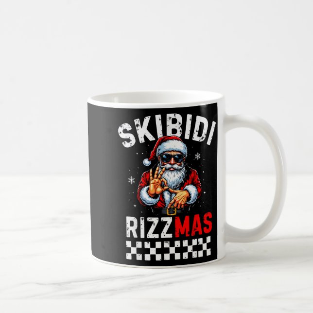 Rizz Christmas Santa 6 7 Funny Xmas Skibidi Rizzma Coffee Mug (Right)